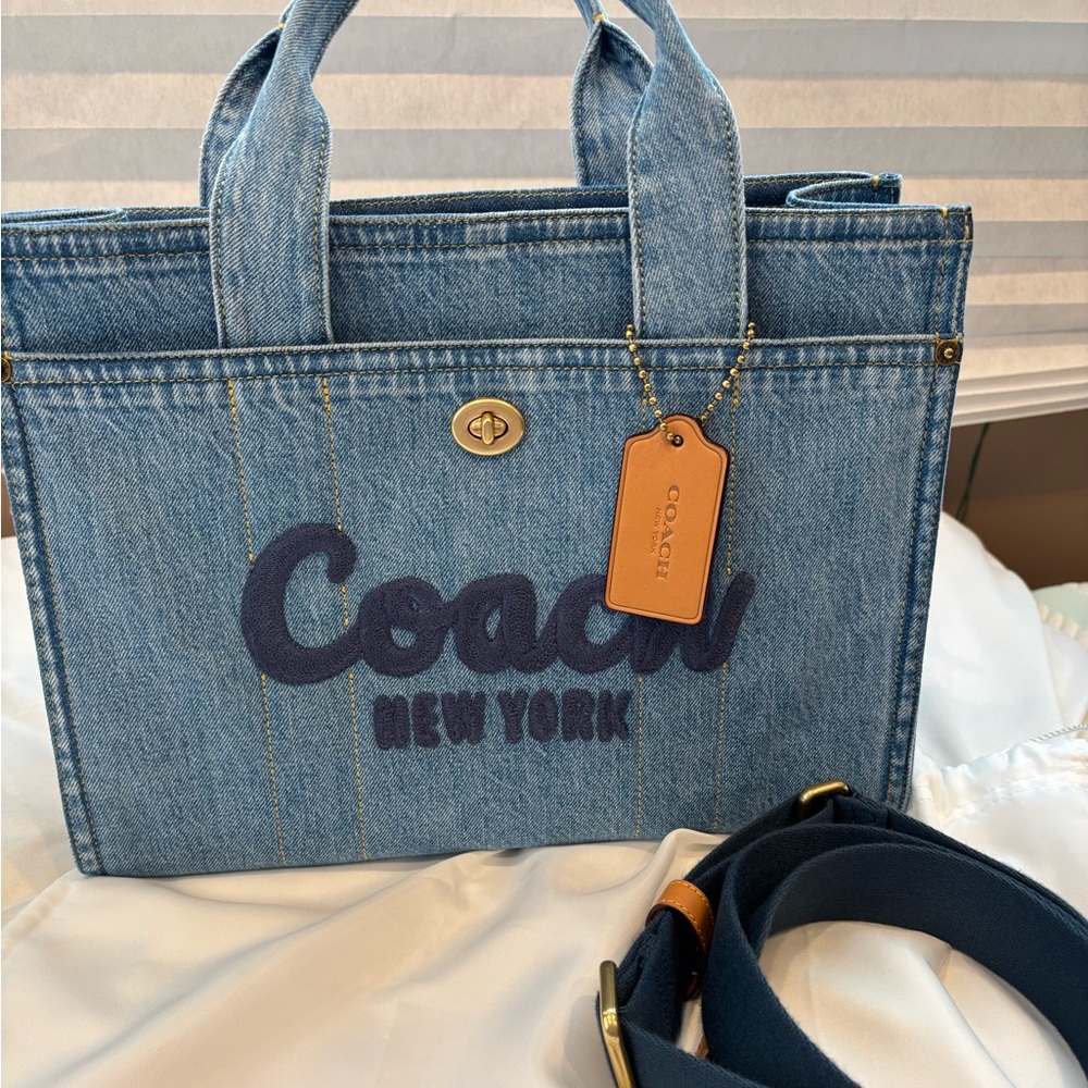 Coach Denim Blue Cargo Large Tote Bag